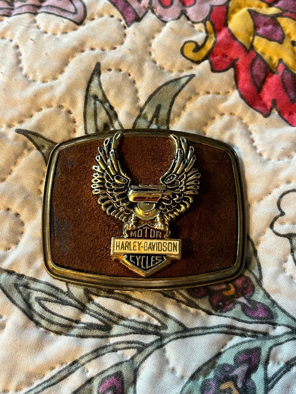 Vintage 1970's Raintree Harley Davidson Motorcycle Belt Buckle RARE HTF Eagle